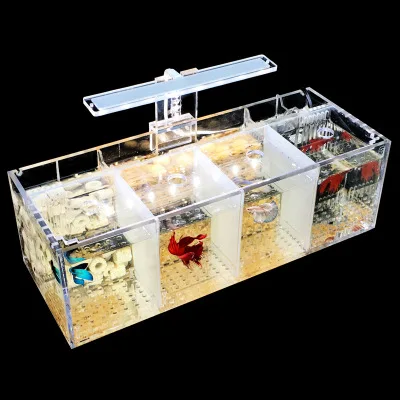 Isolation aquarium acrylic Ecology small fish tank LED goldfish bowl