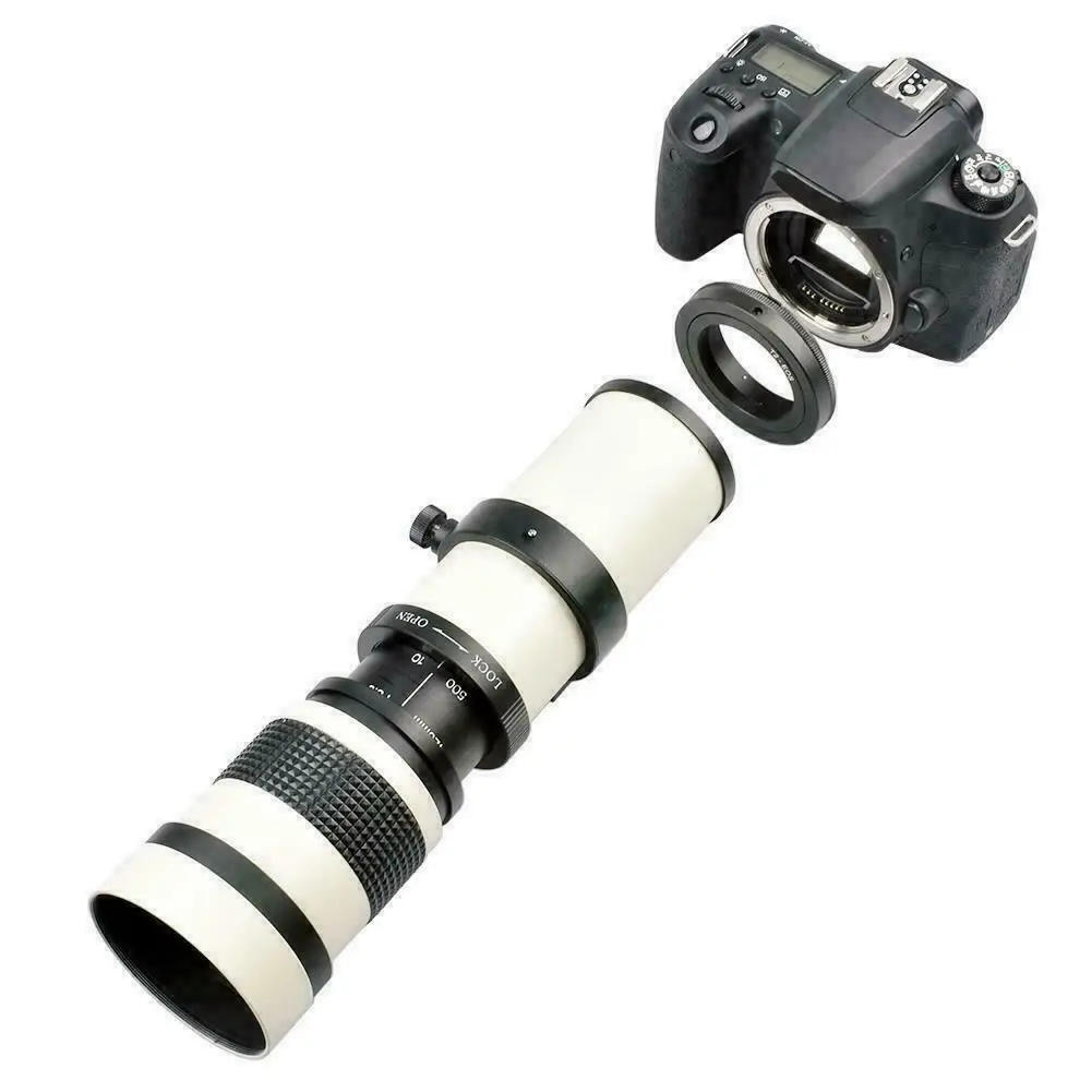 Новый Белый телескоп с ручной фокусировкой 420-800 мм F/8,3-16, зум-объектив для Canon