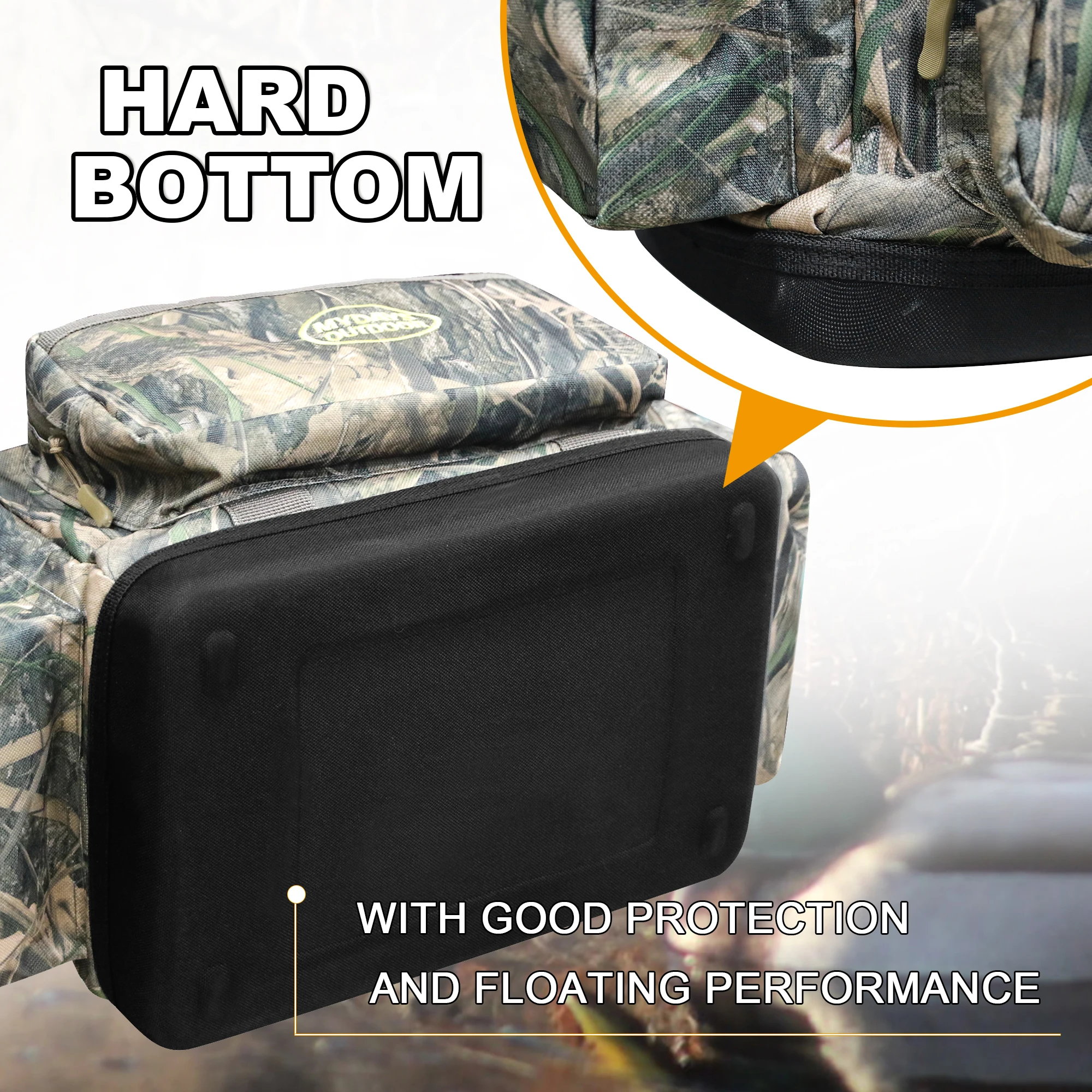 Mydays Outdoor Large Capacity Button Hard Protection Durable Camouflage Hunting Blind Bag with Velcro Handle
