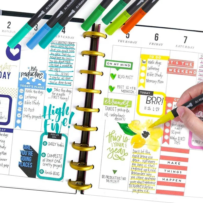 48pcs Double-headed Art Markers Two Tips Colored Pens Dual Brush Pen Set