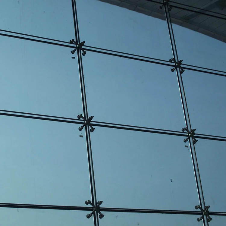 Easy Installation For Facade Steel Outdoor Point Support System Glass Building Spider Curtain Wall