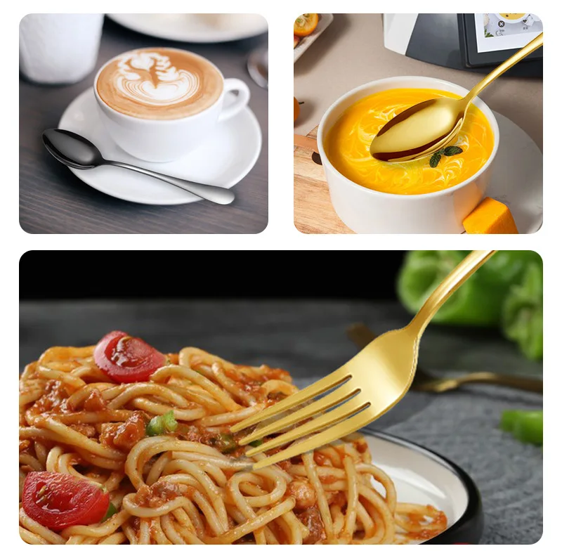 High Grade Flatware Western Food Eating Utensils Knife Fork Spoon 410 Stainless Steel Silverware Cutlery Set