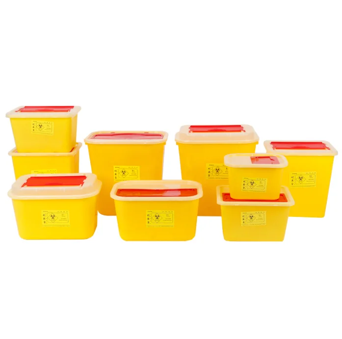 Reusable Durable Plastic Sharps Disposal Container Medical Biohazard Sharps box for Needles