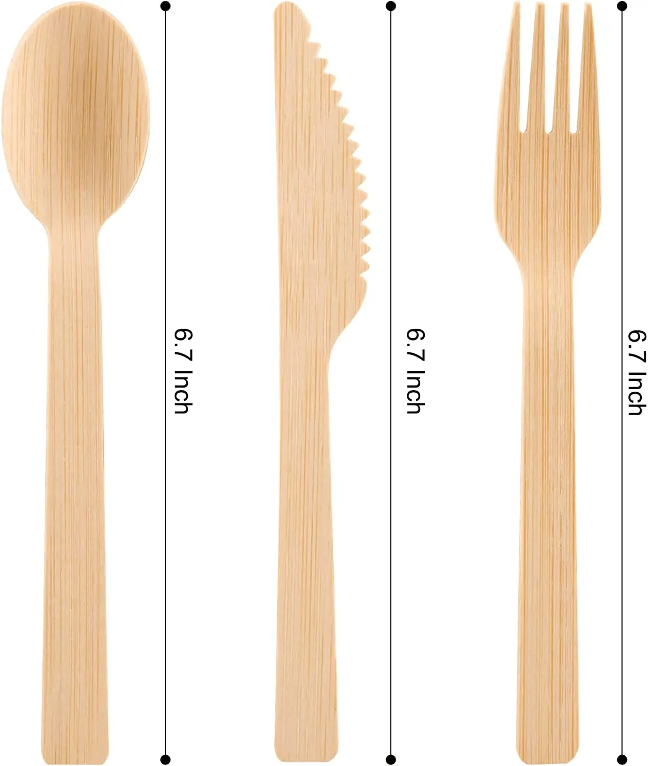 Wholesale Biodegradable Disposable Bamboo Wood Knife Spoon Fork Cutlery utensil Set Bamboo Spoon/forks/knives set