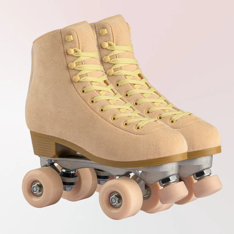 Rental Adult Breathable  PU Wheel Double Row Quad Roller Fashion Skates
