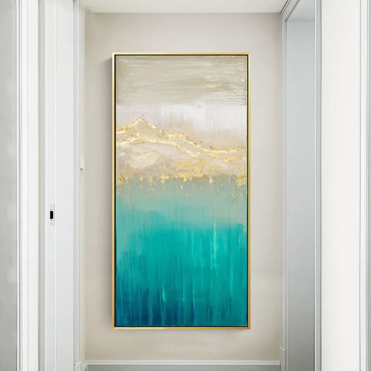 Original 100% Real Hand Painted Oil Painting on Canvas ,  Abstract Gold Foil Oil Painting, for Home Decoration,  Gifts