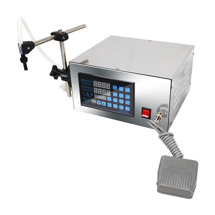 Small semi automatic beverage edible oil water bottling juice digital liquid filling machine mini