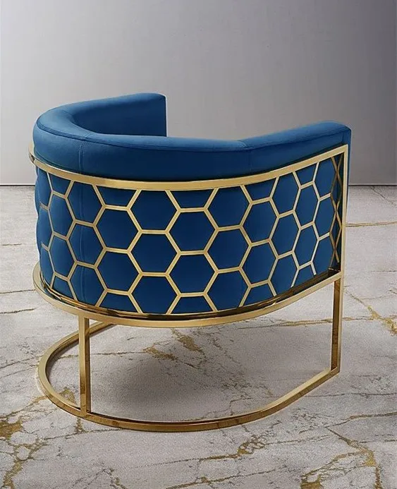 Современная бархатная мебель для отдыха из нержавеющей стали, одиночный диван-стул для отдыха