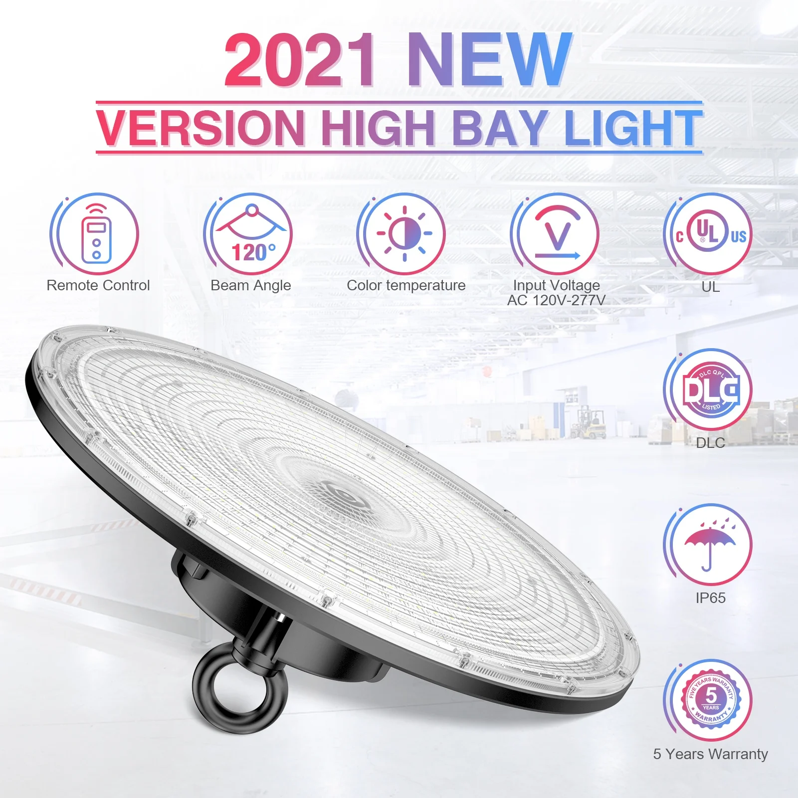  Hot Selling DLC ETL 100watt 150W 400W Smart Linear Ufo Led High Bay Light For Shopping Mall Gymnasium Workplace