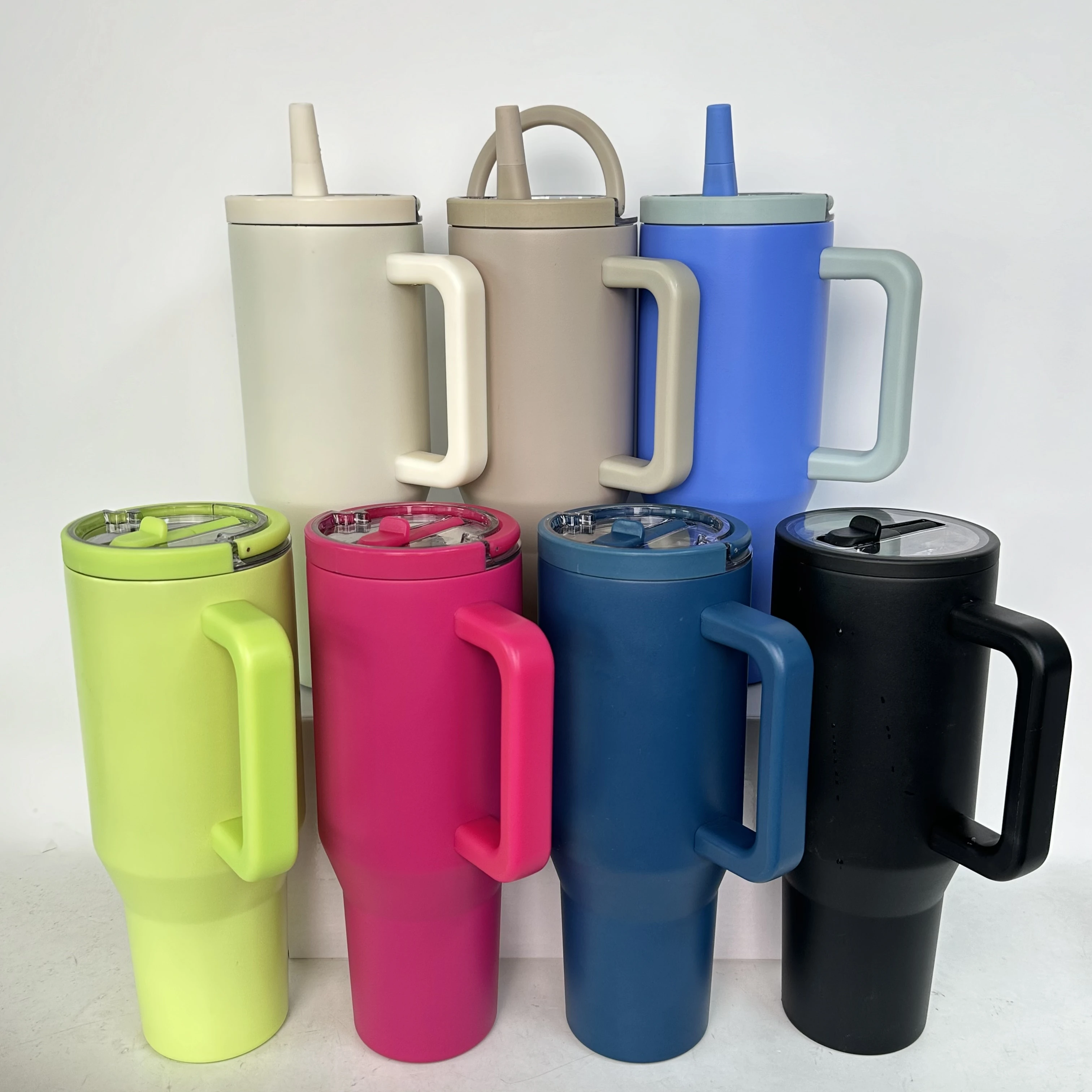 40oz Hydro Tumbler with handle and straw 100% leakproof insulated tumbler with PCTG lid and straw 304 stainless steel cup