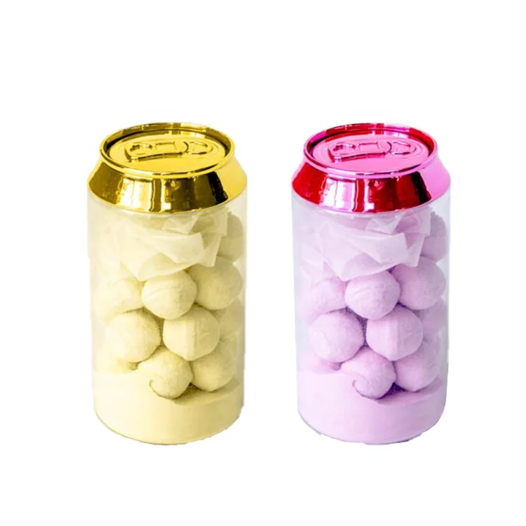 Transparent plastic cola can packaging beauty egg food toy with screw lids