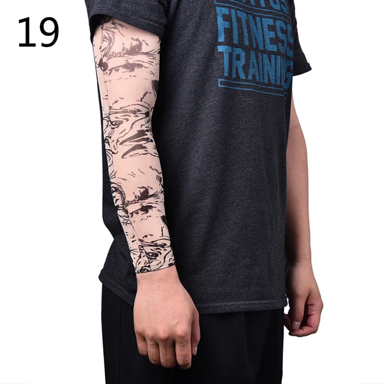QAKGL New Fashion Men Women Seamless Nylon Fake Tattoo Sleeves Designs Body Arm Custom Fake Tattoo Sleeves For Cool Men Women
