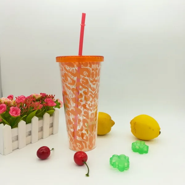 Wedding 24oz double wall acrylic tumbler with straw