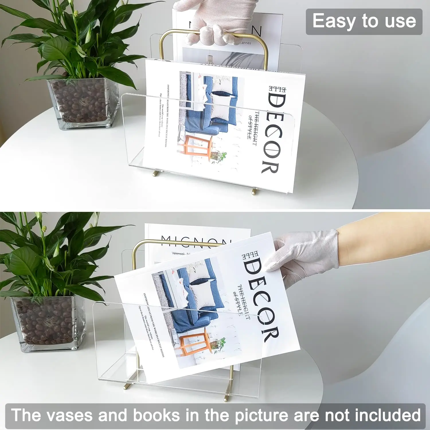 Wholesale Transparent Magazine Rack Acrylic Newspaper Holder Wall Mounted Magazine Holder