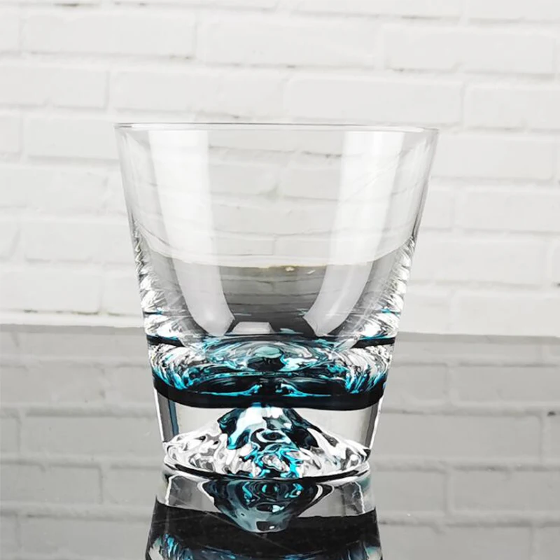 Japanese lemon milk drink 290 ml Fuji snow mountain thick bottom glass cup