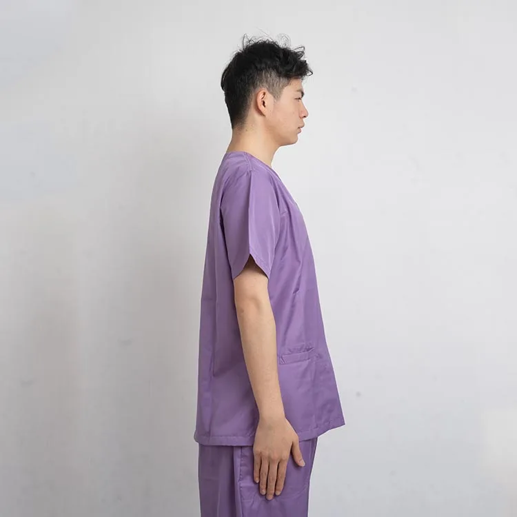 Custom Wholesale Disposable Surgical hospital clothes uniform Suit Purple color surgical gown Comfortable medical scrubs