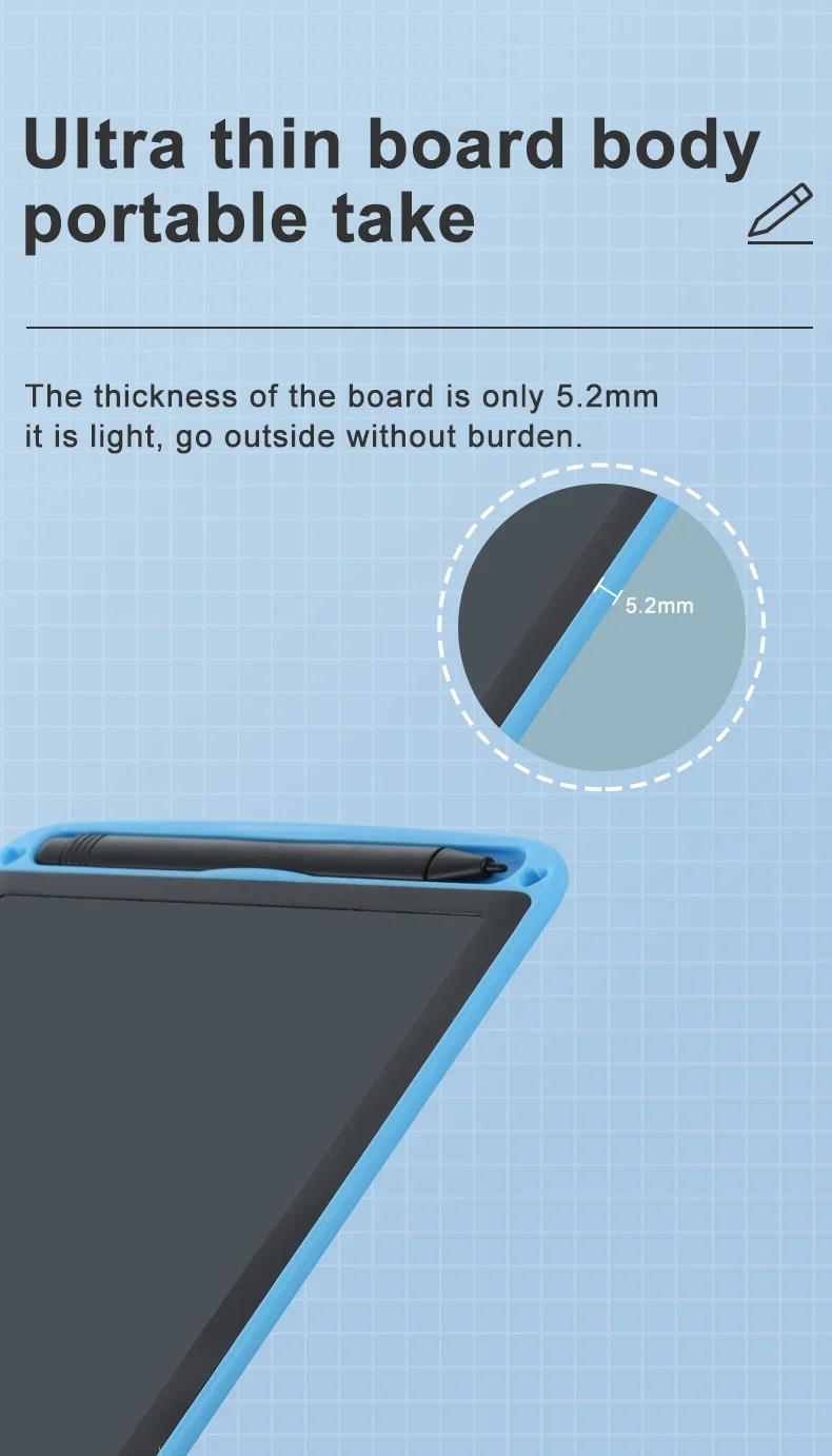 Paperless LCD Drawing Pad 8.5 Inch Electronic Kids Writing Graphic Tablet with Stylus and Loose Leaf Feature