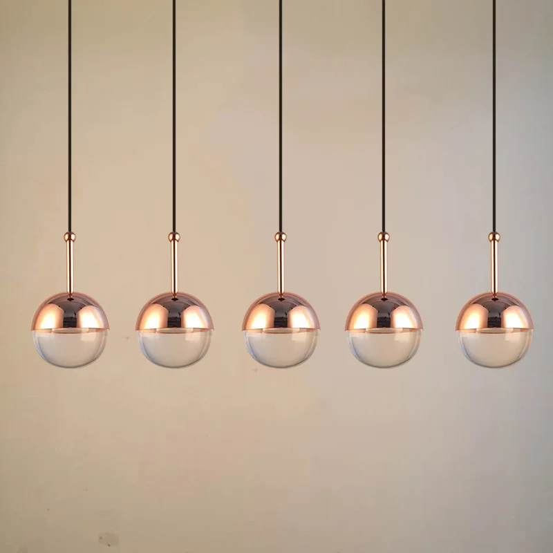 Modern crystal led ball shape glass high ceiling pendant lamp home kitchen lamps decor vintage chandelier