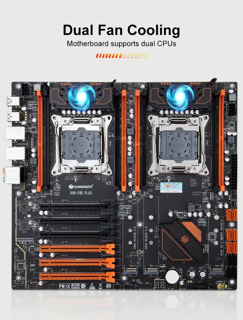 HUANANZHI 4 Channels X99-F8D PLUS Motherboard Support Xeon E5 DDR4 Memory Socket LGA 2011-3 desktop motherboard