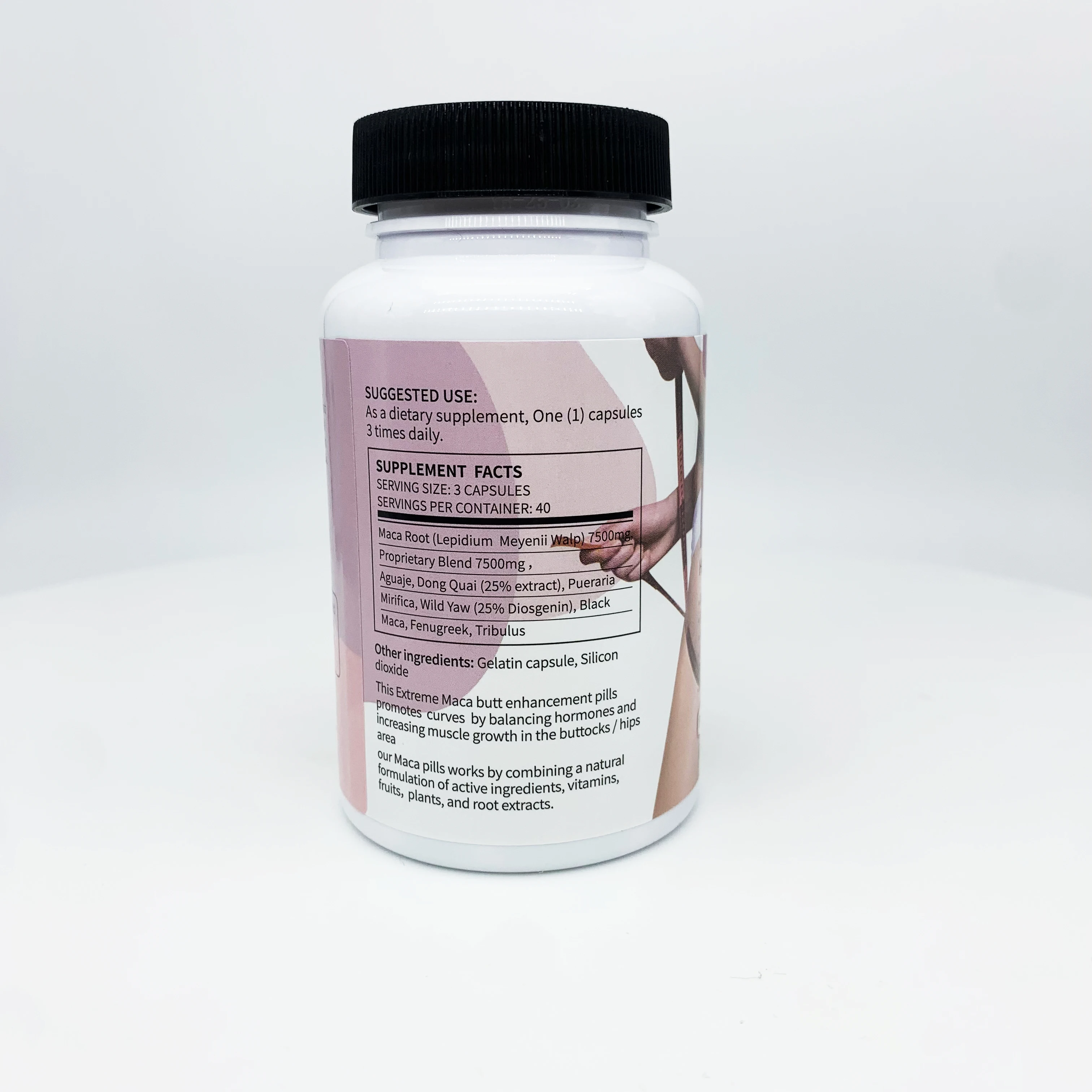 OEM factory price hip butt enlargement booty maca root pills strong maca extract organic ultimate maca pills 120 capsules