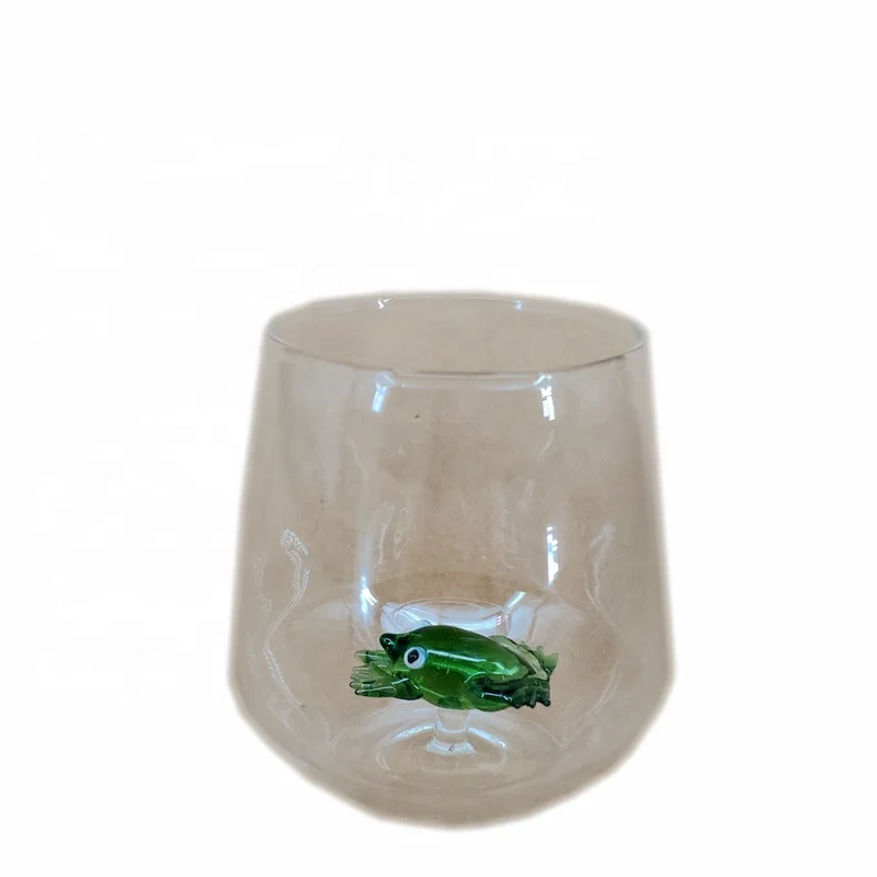 Retail Creative 3D Frog Model Cute Big Glass Drinking Cup/Drinking Cup Glass/450ml Creative Glass Cup for Online Shops Sale
