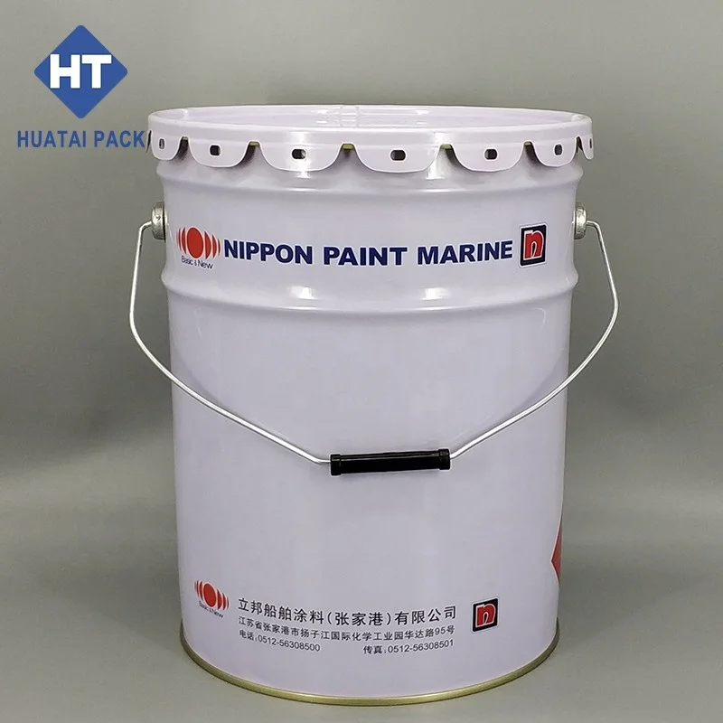 High quality empty 18l metal paint tin bucket 18 Liter steel drum open head