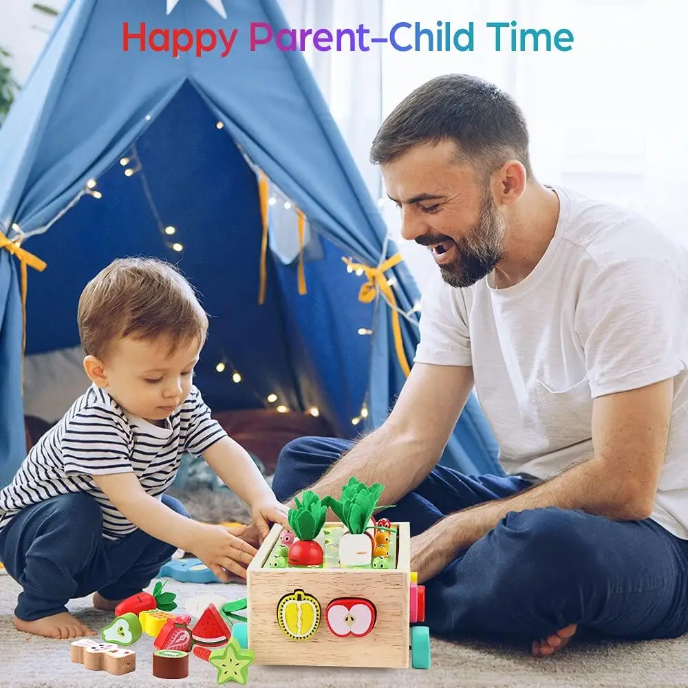 Toddlers Montessori Wooden Educational Toys,Wood PrescLearning Fine Motor Skills Game,Shape Sorting Toys