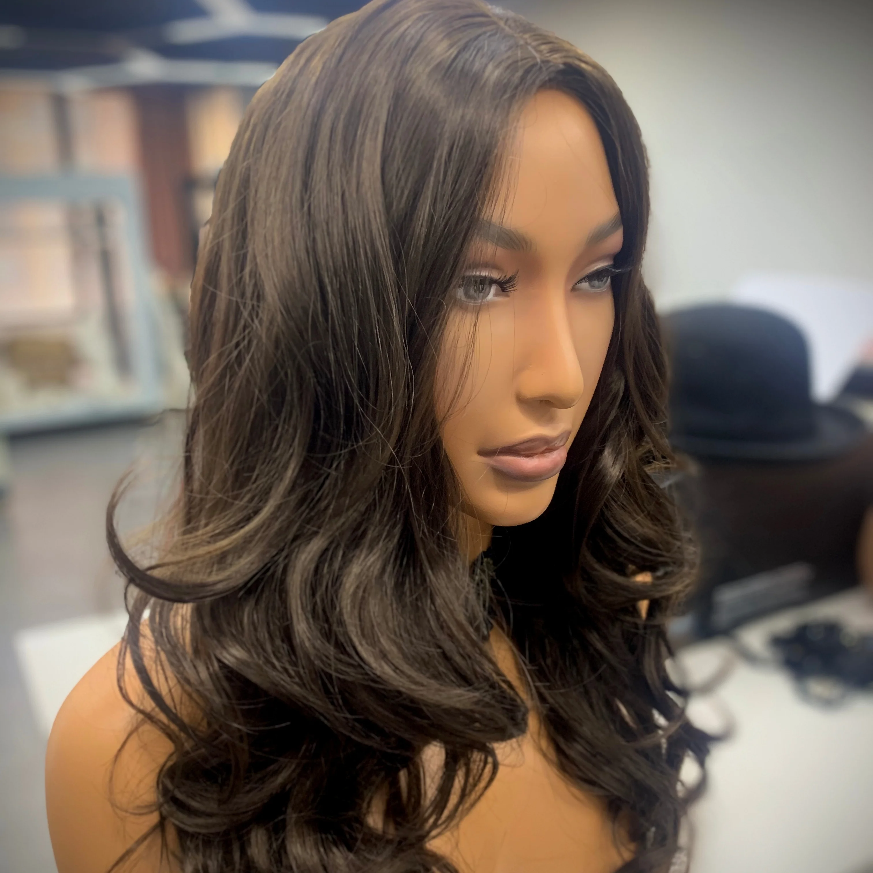 Манекен с витриной на окно, манекен для парика, голова из стекловолокна на плечах, макияж, голова манекена