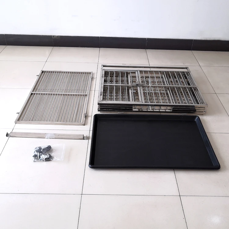 Dog Kennels Cages Wire Folding Crate Cage Strong Stainless Steel Enclosed Metal Sale Big Dogs Outdoor Collapsible Adult Pet 1pcs