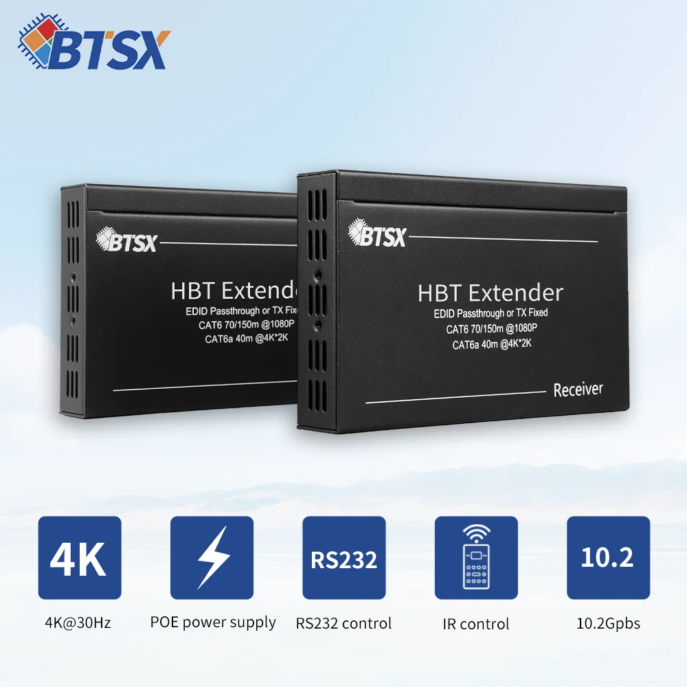 Latest Support Poe Hbt Extender 70M Hdmi Hbt With Rs232 Hdmi Cable 4K 70M Hdmi Extender
