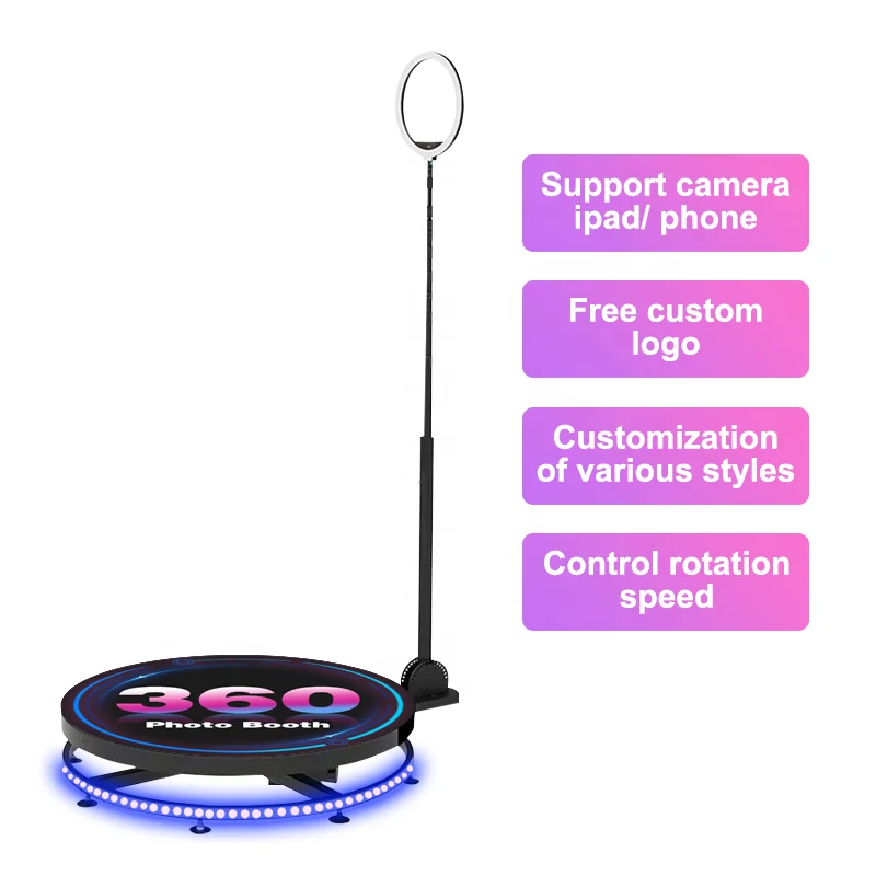 68 80 100 120 portable automatic photobooth automatic rotating selfie 360 photo booth for home party