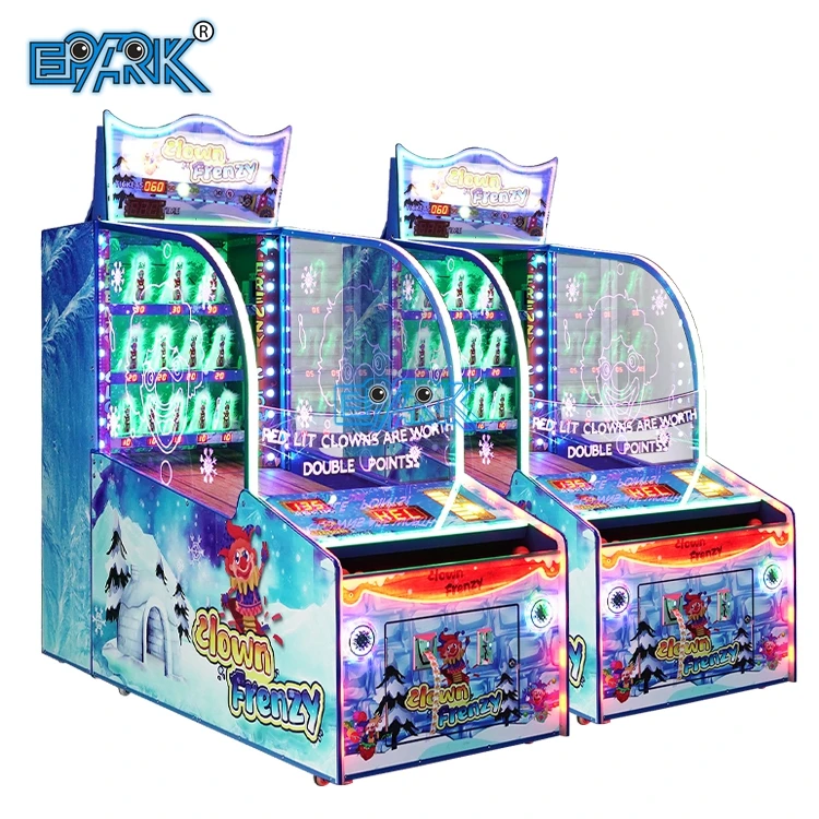 Attractive New Coin Operated Ticket Redemption Game Kids Ball Pitching Arcade Game Machine Clown Frenzy