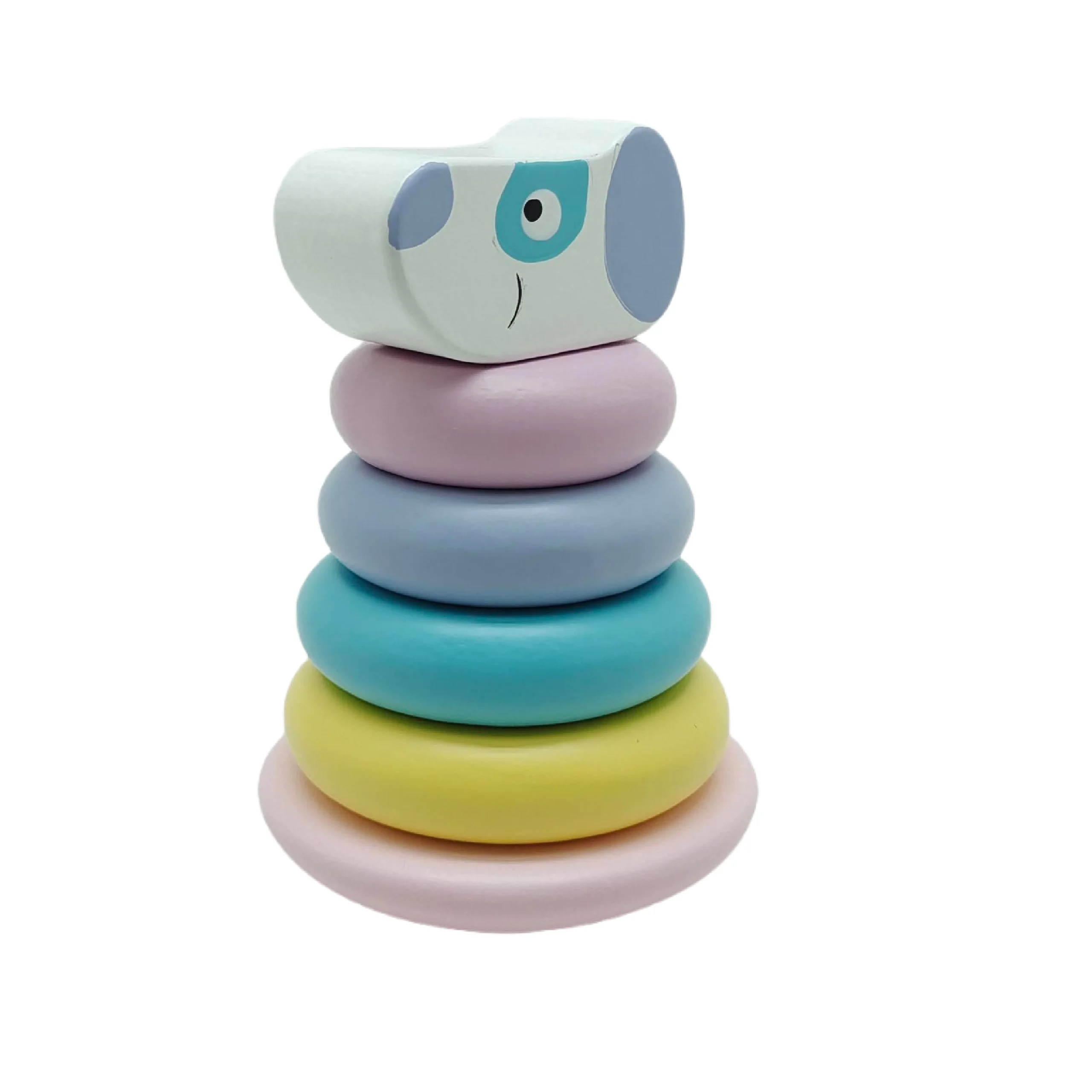 Wholesale Kid Educational Colorful Wooden Puppy Stacker Wooden Animal Baby Stacking Toy