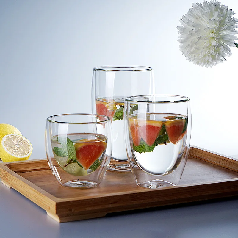 250ml Borosilicate glass cup Double Wall Glasses Tea Glass Cup Coffee Cup