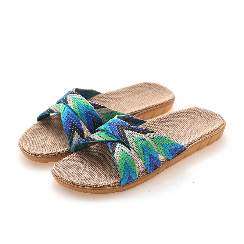 Whosale Jute Linen Disposable Slipper Latest Ladies Slippers Shoes And Sandals Size Shoes Summer Beach Slides Slipper Sandals