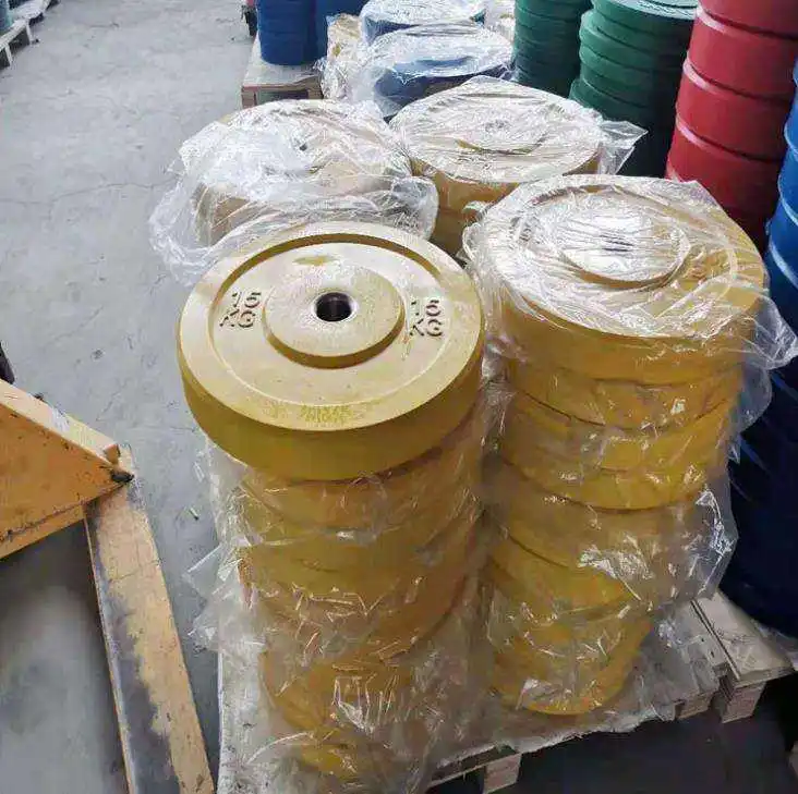 Colorful factory whosale rubber 5/10/15/20/25KG weightlifting gym household factory bumper barbell plates