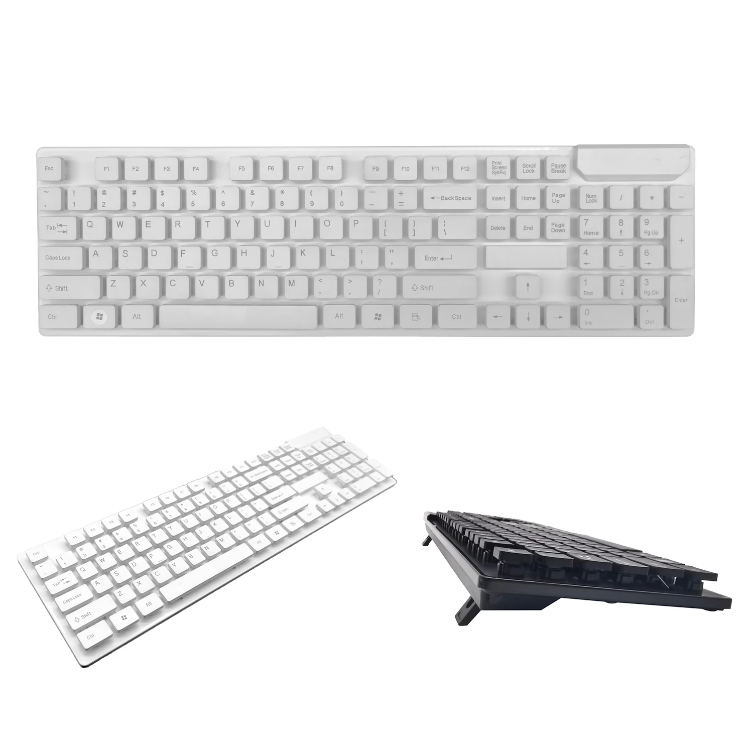Portable multi-media membrane chocolate keycaps ergonomic wireless hebrew keyboard