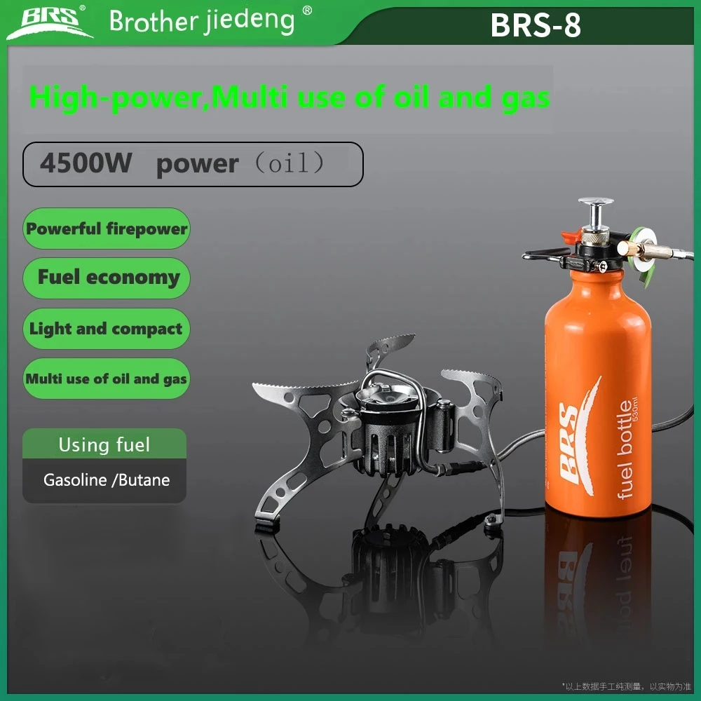 BRS-8 Multi Fuel Outdoor Stove Cooker Portable Kerosene Stove Burners Outdoor Camping Picnic Cooking Foldable Gas Stove