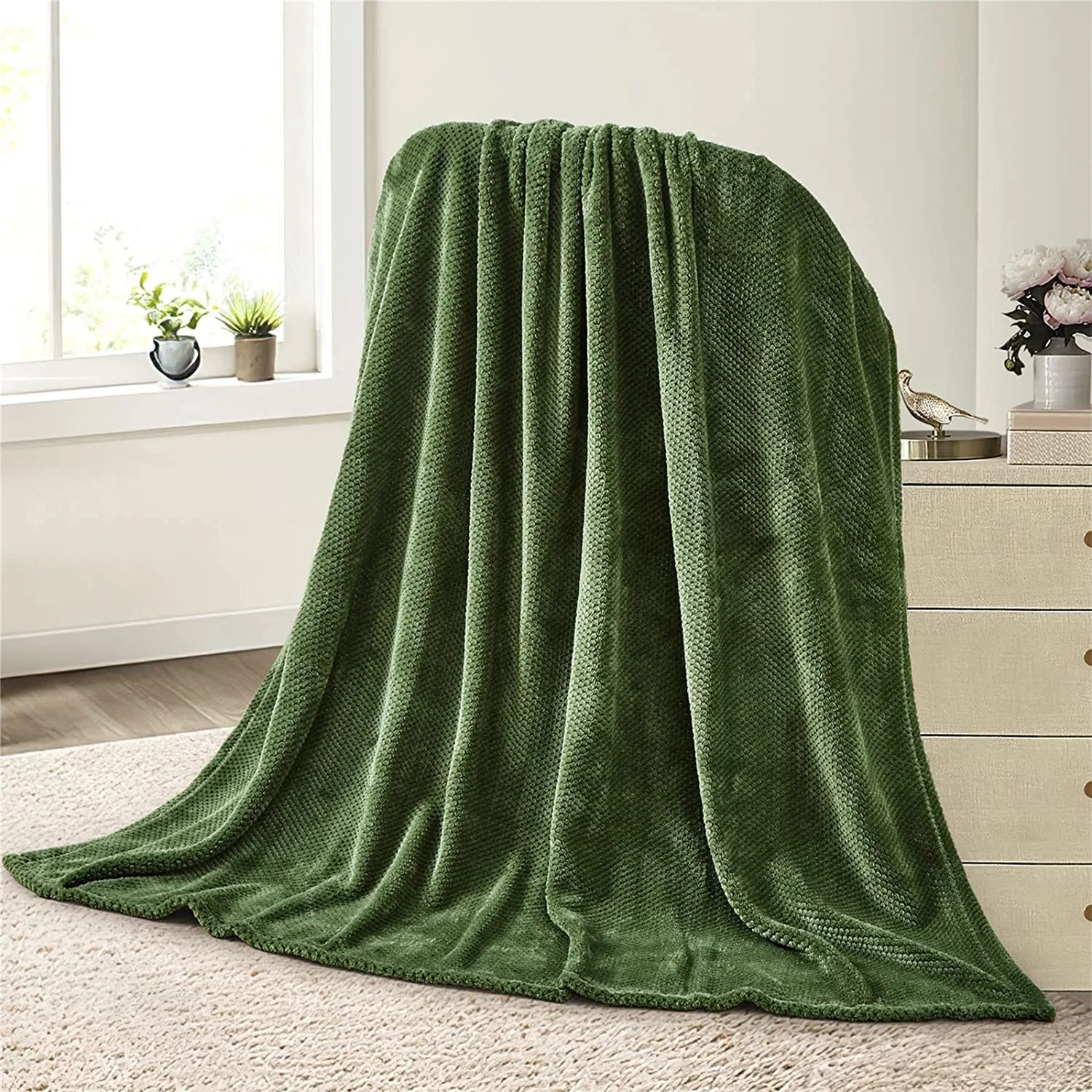 cheap factory wholesale custom bestseller texture waffle fleece blanket honeycomb embossed fleece blankets throw decke for home