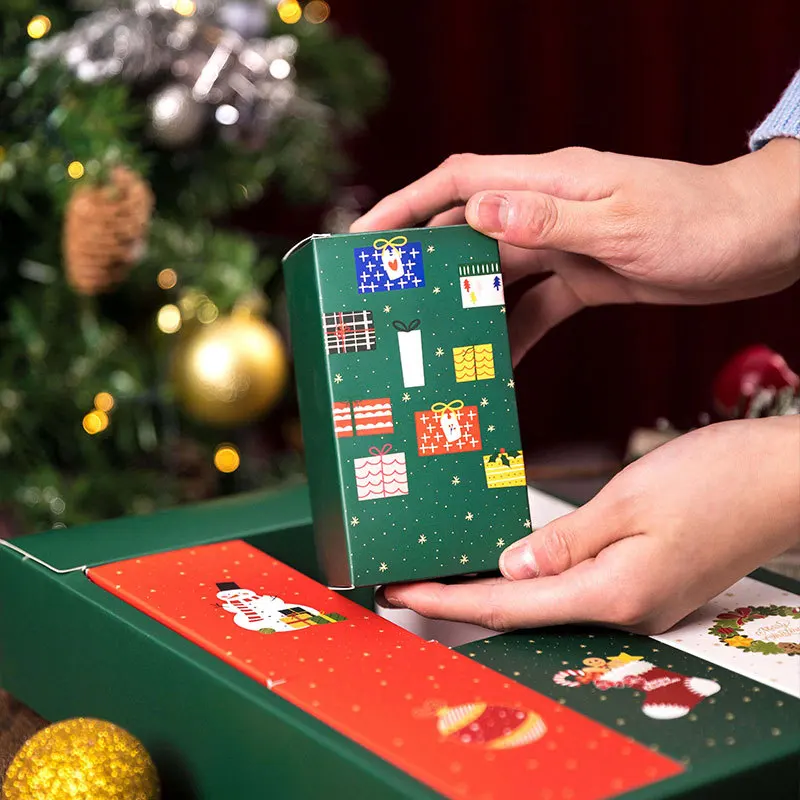 Creative designed foldable paper biscuit packaging boxes christmas cookie gift box  with window