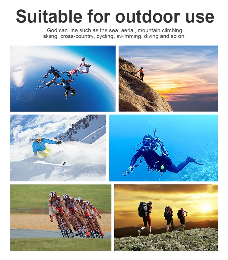 Extreme Sports 4k Hd Wifi Sport Action Cameras 1050mAh 30m Waterproof Sports Action Cameras