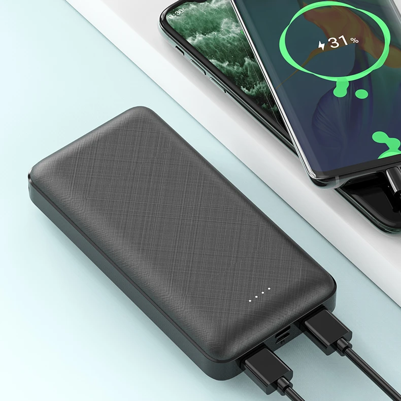 
Factory price Rohs power bank 20000mah External Battery charger 5V 2 USB Powerbank For Xiaomi HUAWEI iPhone 