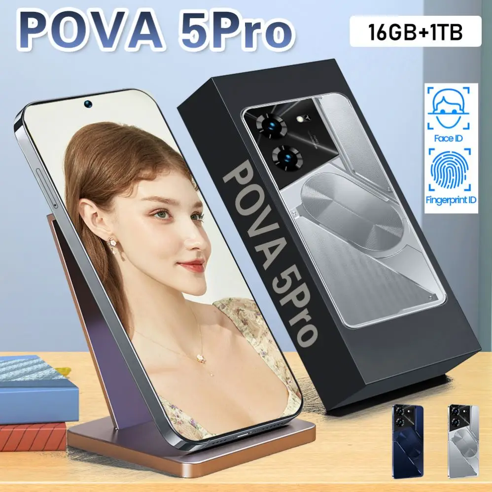 Hot Selling POVA 5 Pro Original 7.3 Inch 5G Smartphone 16GB+1TB 6800 mAh Android 13.0 Mobile Phone SmartPhone
