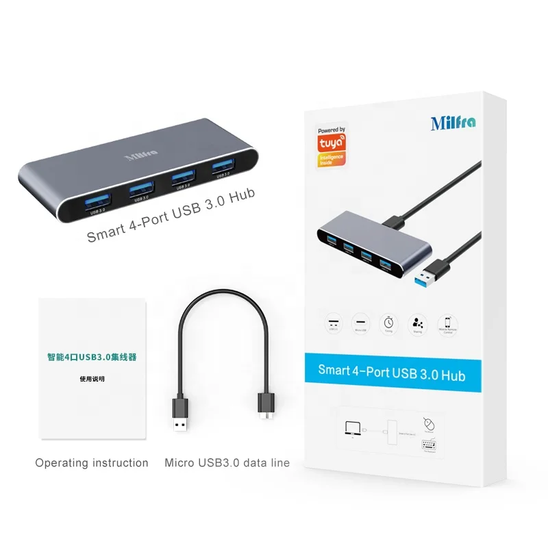 Milfra  Docking Station Type C To Usb 3.0 Hub 4-port Usb 2.0 Data Hub