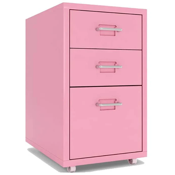 Офисная мебель небольшого размера, металлическая мебель, 4 колесные передвижные шкафы для хранения, 3 ящика, шкаф для файлов