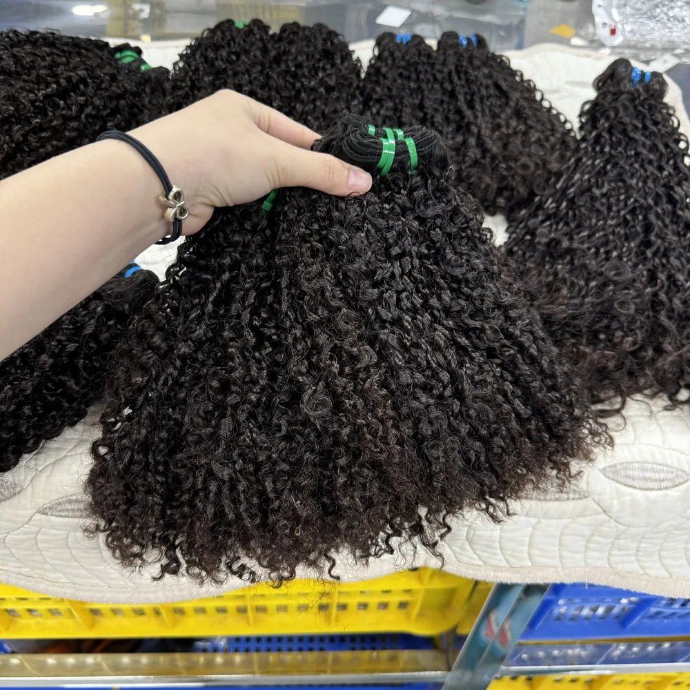 Highlight Double Drawn Curl Funmi 99J# SDD Vietnamese Pixie 100% Virgin Human Raw Extensions