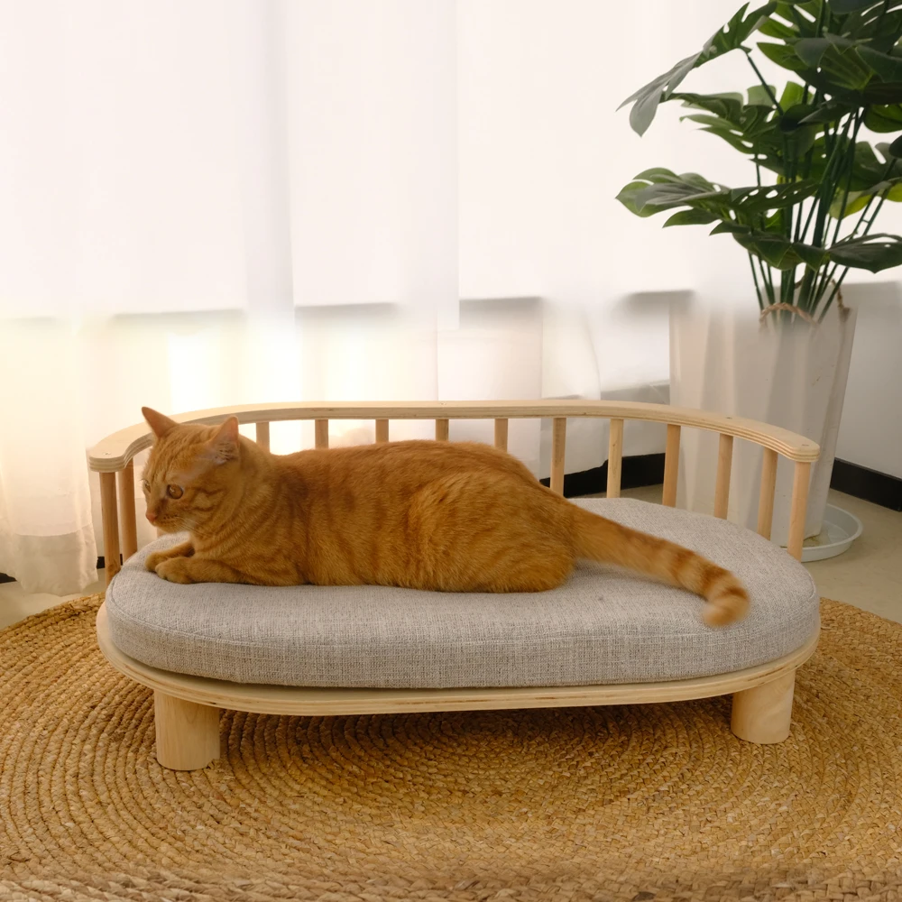 Luxury XL round Wooden Pet Bed Customized Animal Pattern Breathable and Warm for Dogs for Humans