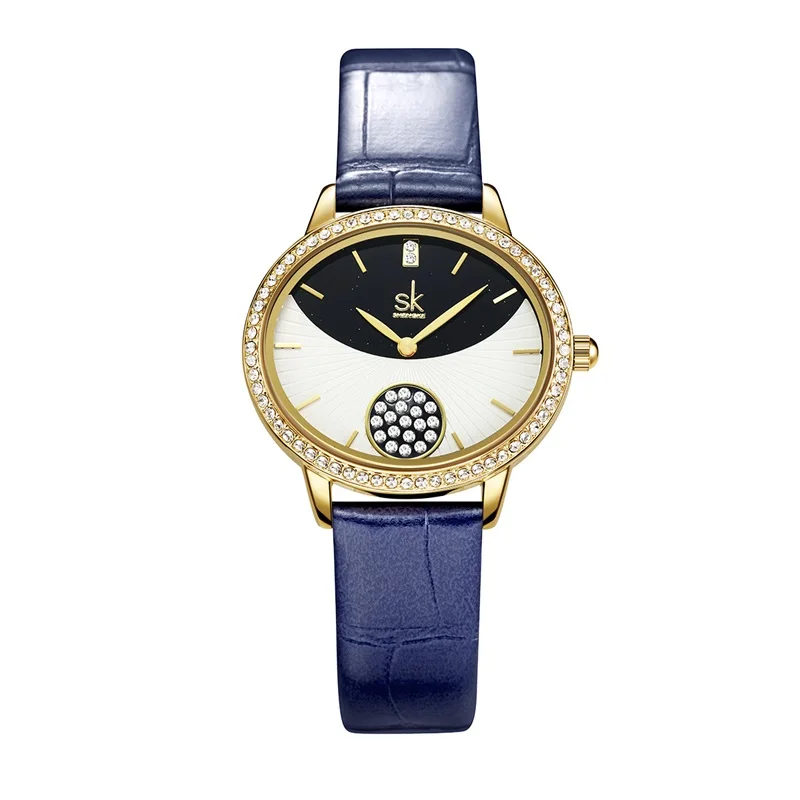 SHENGKE Unique remarkable charming women trendy watch shine diamond glitter young brand design daily casual classic women watch