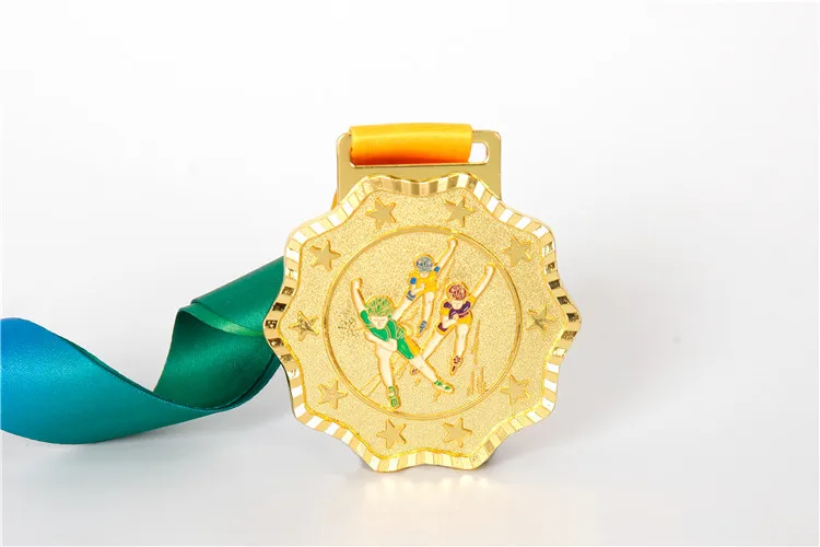 Custom Logo Fashion Design Metal Badminton Soccer Military Medals With Ribbon Sports Medal