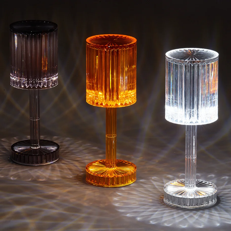 Acrylic Crystal Table Lamp USB Rechargeable LED Light Bar Hotel Restaurant Romantic Bedroom lights Bedside Lighting